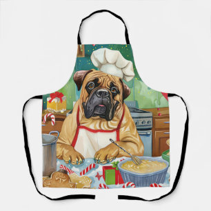 Delantal Repostería Navideña del Bullmastiff: Navidad Festi
