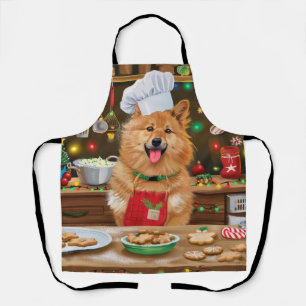 Delantal Repostería navideña del Spitz finlandés: Navidad f