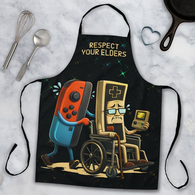 Delantal Respect Your Elders Gaming Control Retro Funny (Subido por el creador)