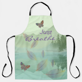 Delantal Respira las hojas mariposa Montaña Verde