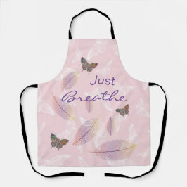 Delantal Respira las hojas mariposas rosadas