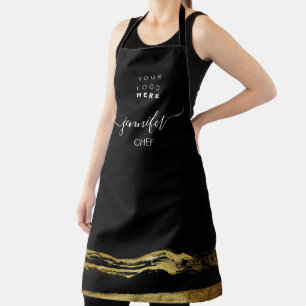 Delantal Restaurante con logo Panadería con pasteles dorad