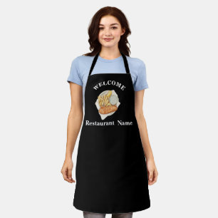 Delantal Restaurante de cocina americana con pescado y Chip