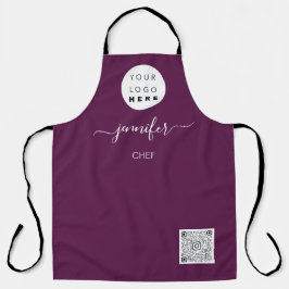 Delantal Restaurante Logo Panadería Cocina Pastel Morado