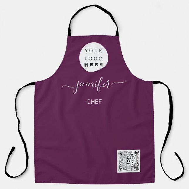 Delantal Restaurante Logo Panadería Cocina Pastel Morado (Anverso)