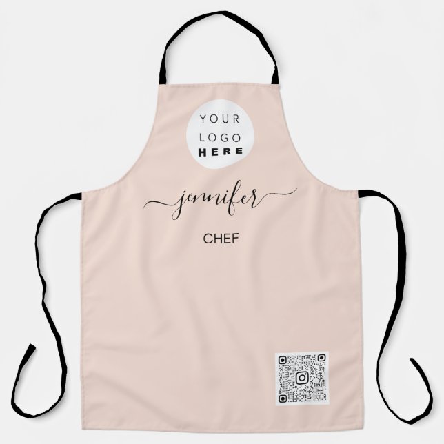 Delantal Restaurante Logo Panadería Rosa de pasteles de com (Anverso)