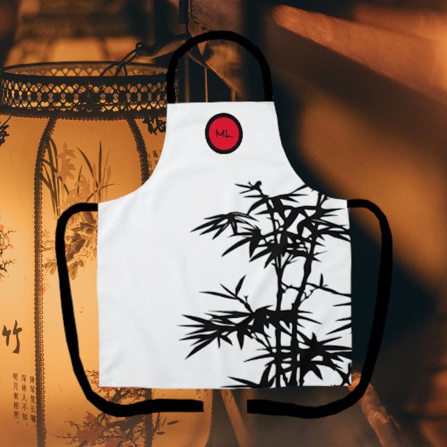 Delantal Restaurante Monogramado de árbol de bambú Apron (Subido por el creador)