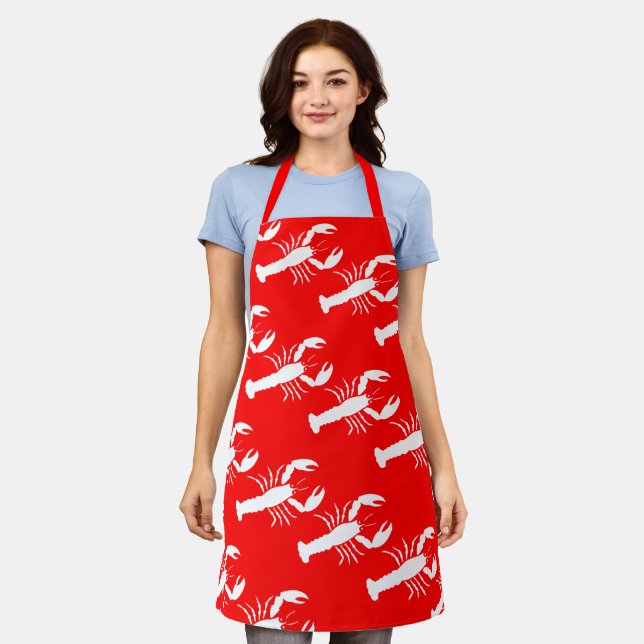 Delantal Restaurante Red Lobster Love All-Over Print Apron (Gastado)