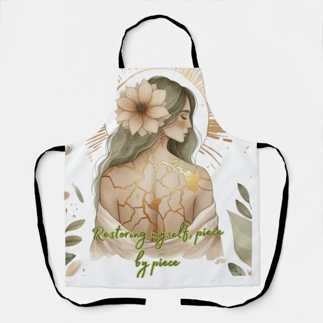 Delantal Restoring Myself with Love – Kintsugi Art (Anverso)