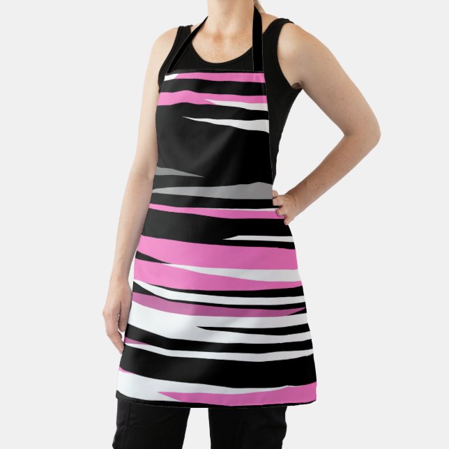 Delantal Resumen blanco y negro rosado (in situ)