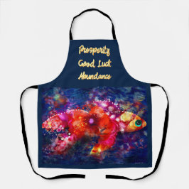 Delantal Resumen caprichoso pez dorado Naranja púrpura rosa