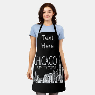 Delantal Resumen Chicago Design añadir texto, Apron