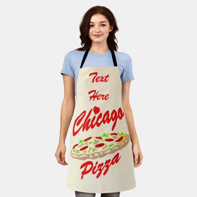 Delantal Resumen Chicago Design añadir texto, Apron (Gastado)