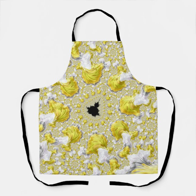 Delantal Resumen de amarillo dorado Simetría fractal (Anverso)