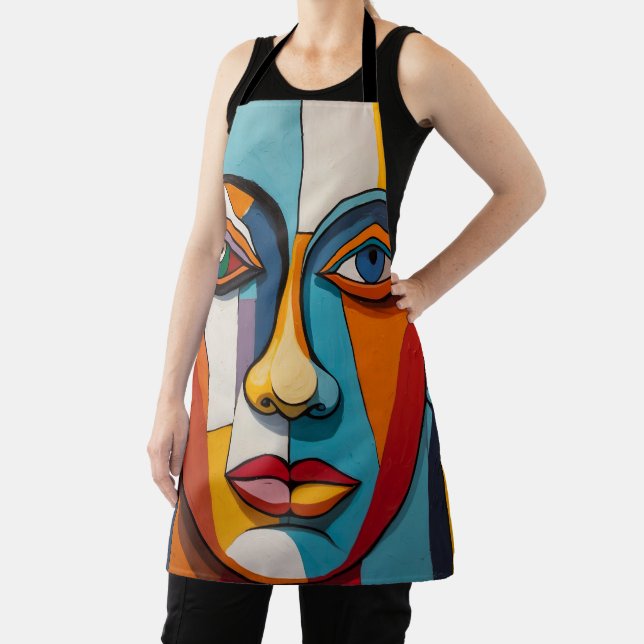 Delantal Resumen de arte facial colorido (in situ)