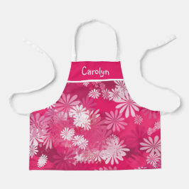 Delantal Resumen de chicas florales rosas y blancas, person