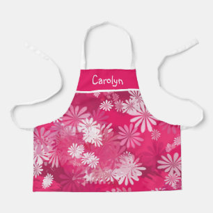 Delantal Resumen de chicas florales rosas y blancas, person