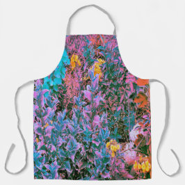Delantal Resumen de Coral, Verde Rosa y Foliage de Jardín d