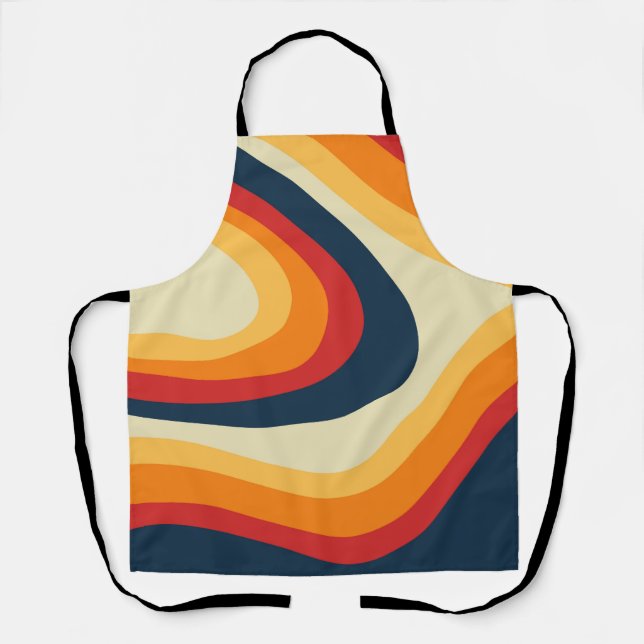 Delantal Resumen de diseño de ondas de estilo retro (Anverso)