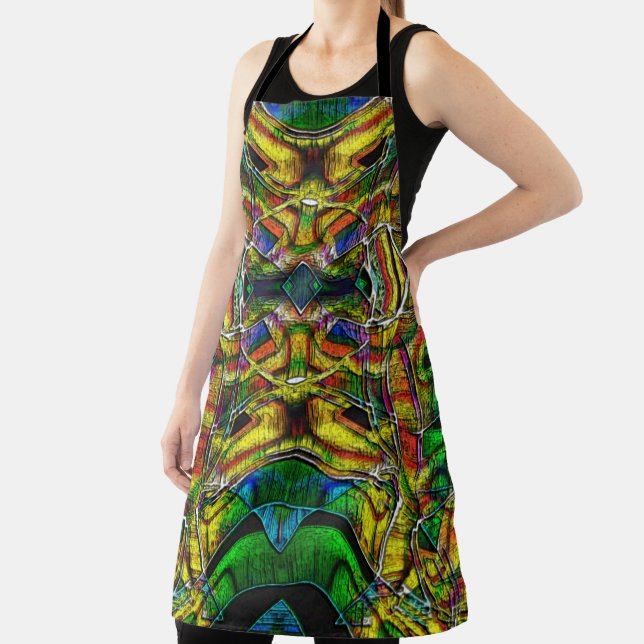 Delantal Resumen de diseños de estilo tribal, tallados (in situ)