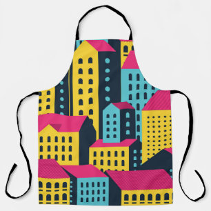 Delantal Resumen de edificios de la ciudad de Vintage paisa