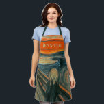 Delantal Resumen de la crema de arte moderno<br><div class="desc">¡Mantenlos gritando en la cocina! Este moderno diseño abstracto con la famosa obra de Munch, The Scream, atrae la atención y hace una verdadera declaración con sus ricos colores y texturas. Viviente e impresionante. Váyalo para cocinar o para hacer artesanía. Agregue un nombre para hacerlo personalizado. Creado por Simply Farmhouse...</div>