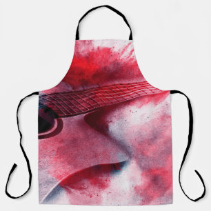 Delantal Resumen de la pintura digital del guitarras, abstr