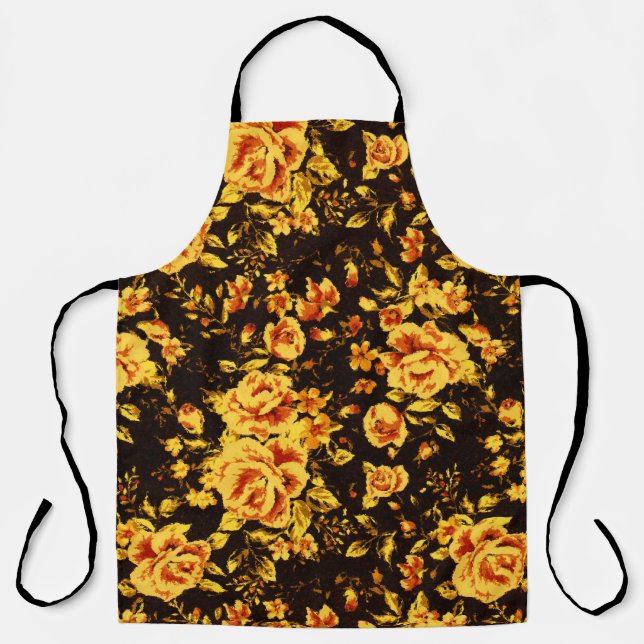 Delantal Resumen de la textura de vidrio espumoso floral (Anverso)