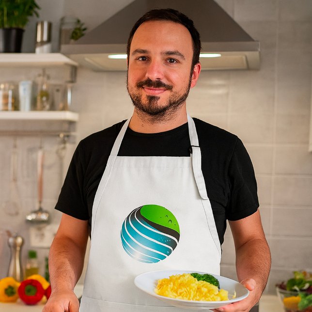 Delantal Resumen de la Tierra Moderna del Globo Verde y Azu (Subido por el creador)