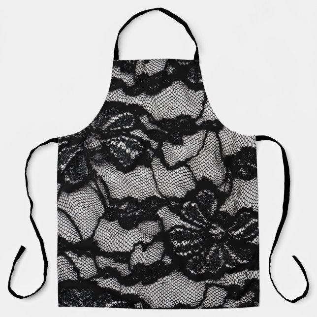 Delantal Resumen de vestimenta negra y blanca femenina como (Anverso)