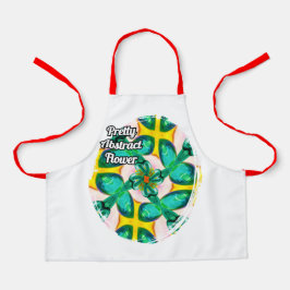 Delantal Resumen del patrón de flores verdes