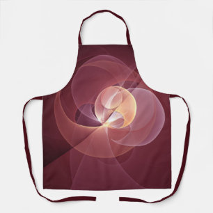 Delantal Resumen Elegante Vino Moderno Arte Fractal Rojo