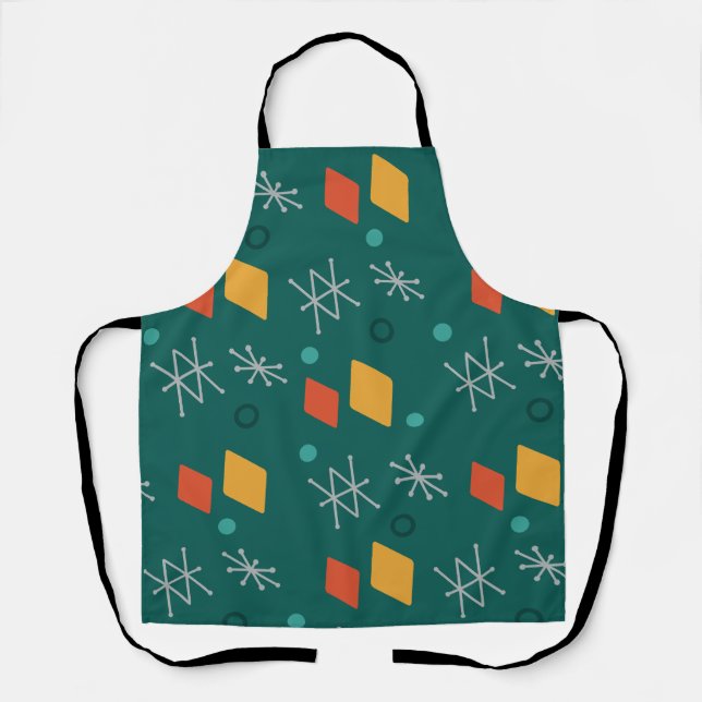 Delantal Resumen geométrico arte Verde azulado de los años  (Anverso)