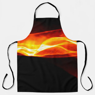 Delantal Resumen humo rojo Fuego sobre fondo negro. Wav
