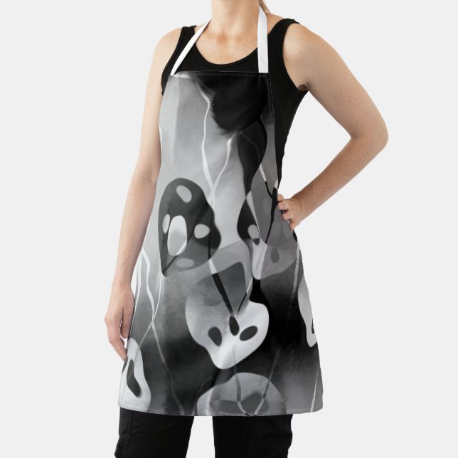 Delantal Resumen Moderno De Blanco Y Negro (in situ)