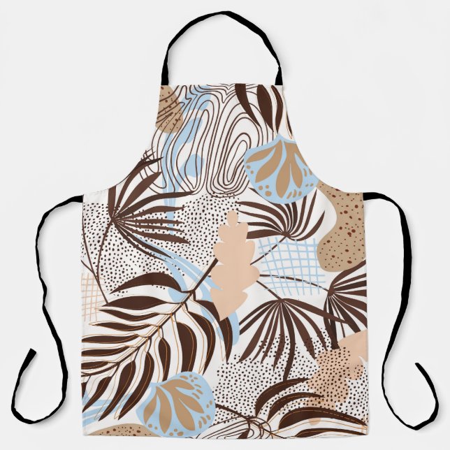 Delantal Resumen Naturaleza Patrón de plantas exóticas (Anverso)
