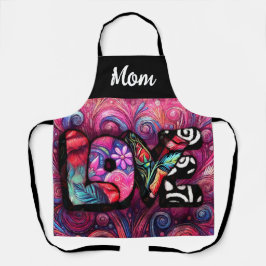 Delantal Resumen Palabra de amor Graffiti Valentine Floral 