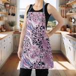 Delantal Resumen Patrón de impresión animal de leopardo de<br><div class="desc">Resumen Patrón de impresión animal de leopardo de cebra morado Apron</div>