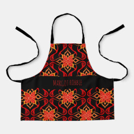 Delantal Resumen Patrón floral de batik indonesio