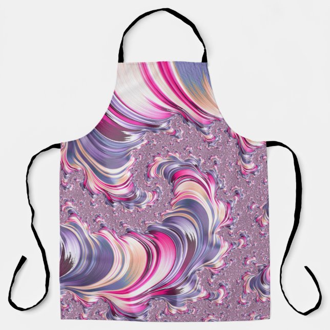 Delantal Resumen Pink Purple Spiral Fractal (Anverso)