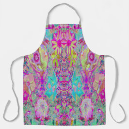 Delantal Resumen psicodélico de arte de Magenta y Aqua Gard