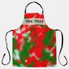 Delantal Resumen rojo, blanco y verde