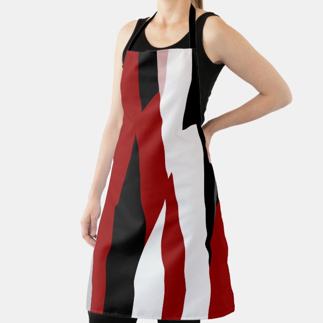 Delantal Resumen rojo en blanco y negro (in situ)