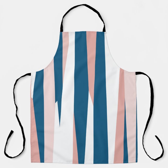 Delantal Resumen rosa azul y blanco (Anverso)