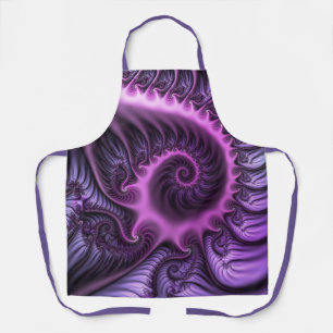 Delantal Resumen Vivid Guay Pink Purple Fractal Art Spiral