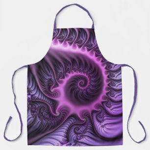 Delantal Resumen Vivid Guay Pink Purple Fractal Art Spiral