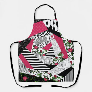 Delantal retazos rojos, popular, almohada de lanzamiento de