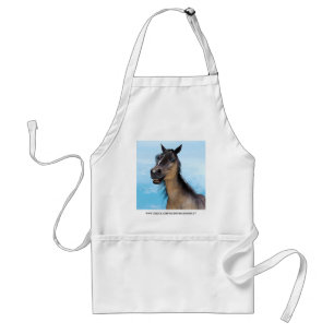 Delantal Retrato de Arte de Caballo con Sonrisa Divertida