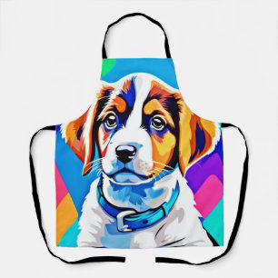 Delantal Retrato de cachorro: Colorido