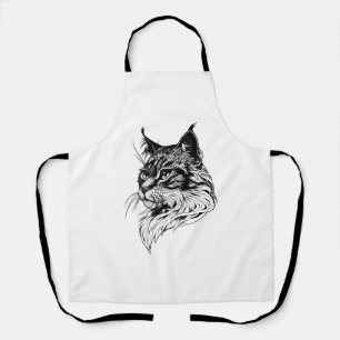 Delantal Retrato de gato dibujado a mano